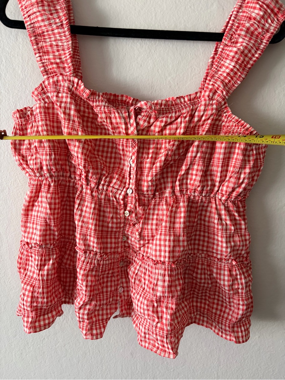 Rewind Red Gingham Ruffle Tank - Picture 5 of 6